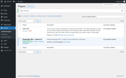 Page screenshot: Plugins &lsaquo; Test site &mdash; WordPress