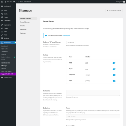 Page screenshot: SmartCrawl → Sitemaps