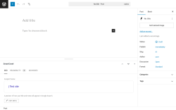 Page screenshot: Add Post ‹ Test site — WordPress