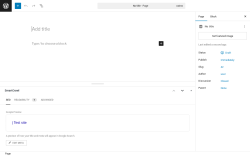 Page screenshot: Add Page ‹ Test site — WordPress