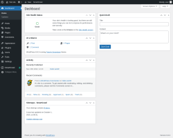 Page screenshot: Dashboard ‹ Test site — WordPress
