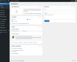 Page screenshot: Dashboard ‹ Test site — WordPress