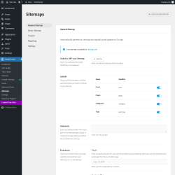 Page screenshot: SmartCrawl → Sitemaps