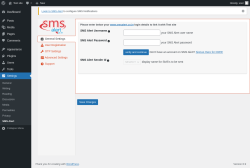 Page screenshot: Settings → SMS Alert