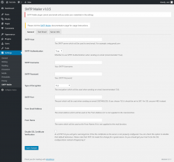 Page screenshot: Settings  → SMTP Mailer