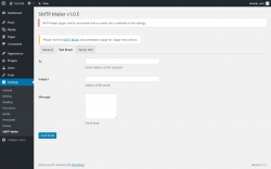 Page screenshot: Settings  → SMTP Mailer → Test Email