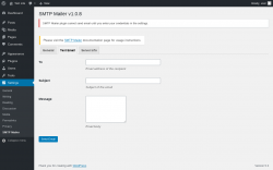Page screenshot: Settings → SMTP Mailer → Test Email
