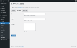 Page screenshot: Settings → SMTP Mailer → Test Email