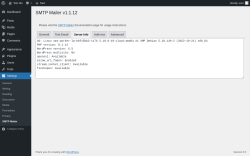 Page screenshot: Settings → SMTP Mailer → Server Info