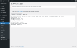Page screenshot: Settings → SMTP Mailer → Server Info