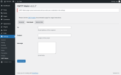 Page screenshot: Settings → SMTP Mailer → Test Email
