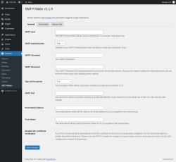 Page screenshot: Settings → SMTP Mailer