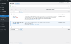 Page screenshot: Plugins ‹ Test site — WordPress