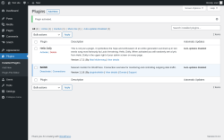 Page screenshot: Plugins ‹ Test site — WordPress