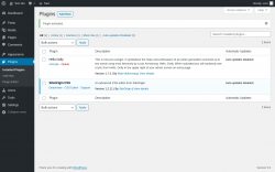 Page screenshot: Plugins &lsaquo; Test site &mdash; WordPress
