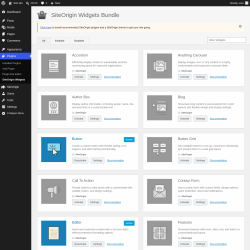 Page screenshot: Plugins  &rarr; SiteOrigin Widgets