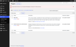 Page screenshot: Plugins &lsaquo; Test site &mdash; WordPress