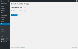 Page screenshot: Settings &rarr; Social Icons Widget Settings