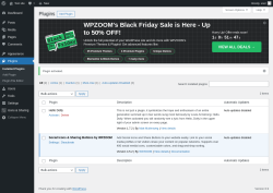 Page screenshot: Plugins &lsaquo; Test site &mdash; WordPress