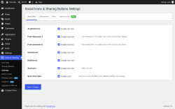 Page screenshot: Icons & Sharing &rarr; Settings