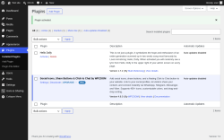 Page screenshot: Plugins &lsaquo; Test site &mdash; WordPress