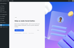 Page screenshot: Social ‹ Test site — WordPress