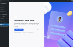 Page screenshot: Social ‹ Test site — WordPress