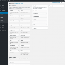 Page screenshot: Widgets &lsaquo; Test site &mdash; WordPress