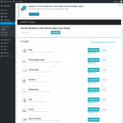 Page screenshot: Opinion Stage → Create…