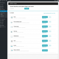 Page screenshot: Opinion Stage → Create…