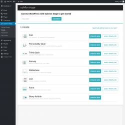 Page screenshot: Opinion Stage → Create…