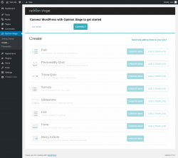 Page screenshot: Opinion Stage → Create…