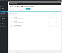 Page screenshot: Opinion Stage → Placements