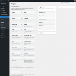 Page screenshot: Widgets ‹ Test site — WordPress