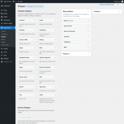 Page screenshot: Widgets ‹ Test site — WordPress