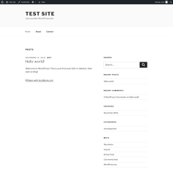 Page screenshot: Test site – Just another WordPress site
