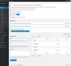 Page screenshot: Projects → Statuses