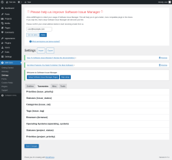 Page screenshot: SIM Com → Settings → Taxonomies