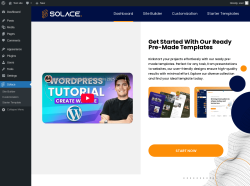 Page screenshot: Solace → Dashboard Starter Templates