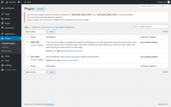 Page screenshot: Plugins ‹ Test site — WordPress