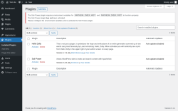 Page screenshot: Plugins ‹ Test site — WordPress