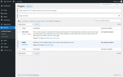 Page screenshot: Plugins ‹ Test site — WordPress