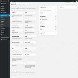 Page screenshot: Widgets &lsaquo; Test site &mdash; WordPress
