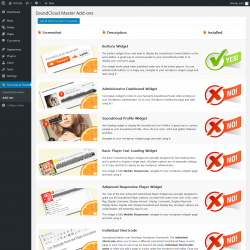 Page screenshot: Soundcloud Master &rarr; Add-ons
