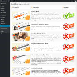 Page screenshot: Soundcloud Master &rarr; Add-ons