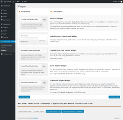 Page screenshot: Soundcloud Master &rarr; Widgets