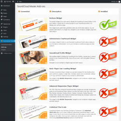 Page screenshot: Soundcloud Master &rarr; Add-ons