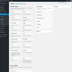Page screenshot: Widgets &lsaquo; Test site &mdash; WordPress