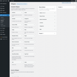 Page screenshot: Widgets &lsaquo; Test site &mdash; WordPress