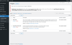 Page screenshot: Plugins ‹ Test site — WordPress